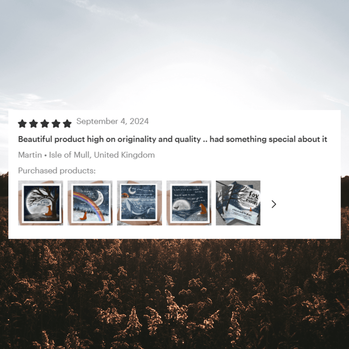 Image of "Broken" Sympathy & Encouragement Card by Fox Under The Moon with customer review and star rating