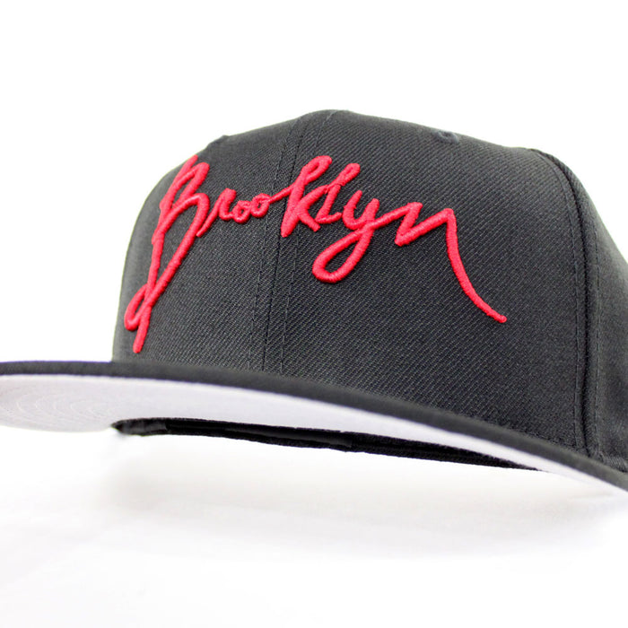 Brooklyn New Era 59Fifty Fitted Hat (Black Red Gray Under Brim)