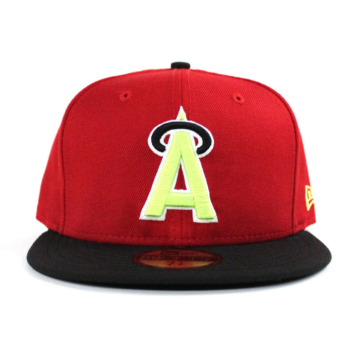 California Angels New Era 59Fifty Fitted Hat (Red Black Volt Lime)