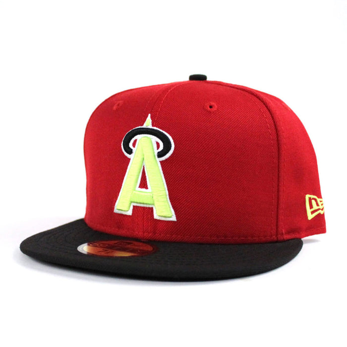 California Angels New Era 59Fifty Fitted Hat (Red Black Volt Lime)