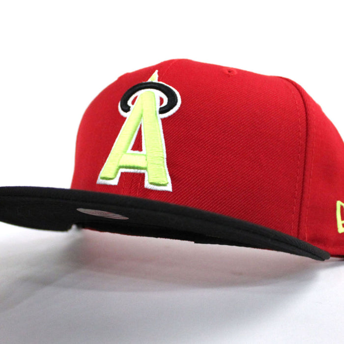 California Angels New Era 59Fifty Fitted Hat (Red Black Volt Lime)