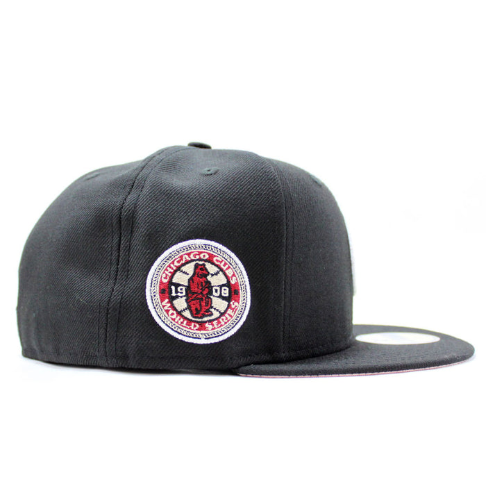 Chicago Cubs 1908 World Series New Era 59Fifty Fitted Hat (Black Pink Under Brim)
