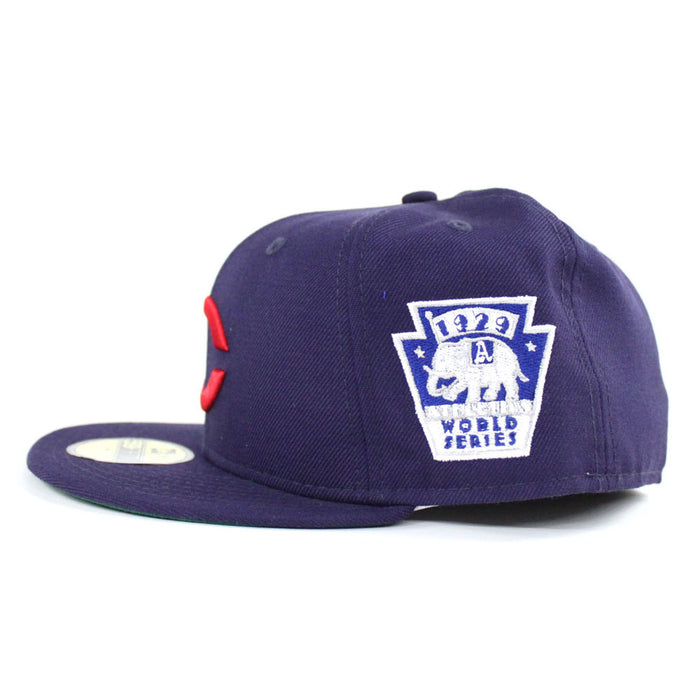 Chicago Cubs 1929 World Series 59Fifty New Era Fitted Hat (Navy Green Under Brim)