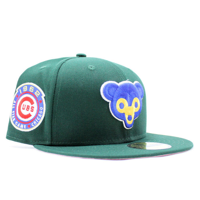 Chicago Cubs 1962 All Star Game New Era 59Fifty Fitted Hat ( Dark Green Pink Under Brim)