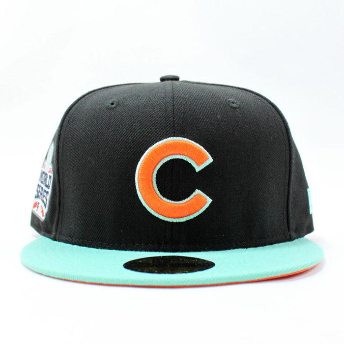 Chicago Cubs 2016 World Series New Era 59Fifty Fitted Hat (Black Mint With Orange Under Brim)