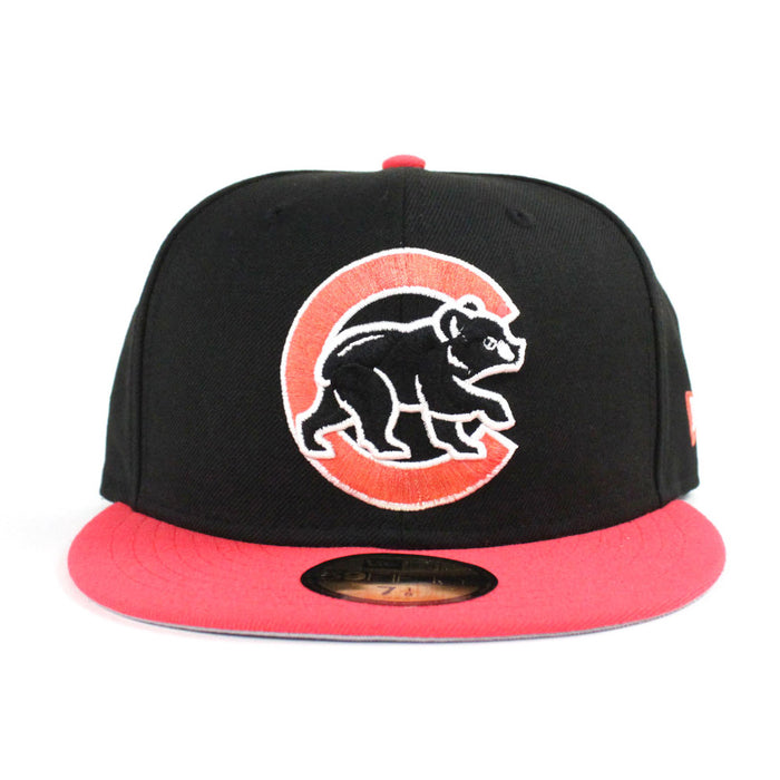 Chicago Cubs New Era 59Fifty Fitted Hat (Air Jordan RETRO 6 Black Infrared Gray Under Brim)