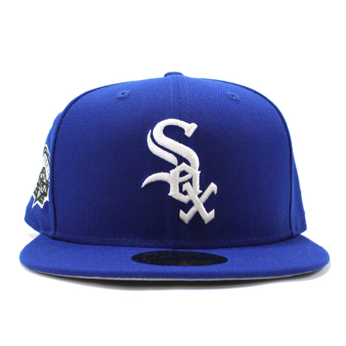 Chicago White Sox 1991 Comiskey Park New Era Fitted 59Fifty Hat (Royal Blue Gray Under Brim)