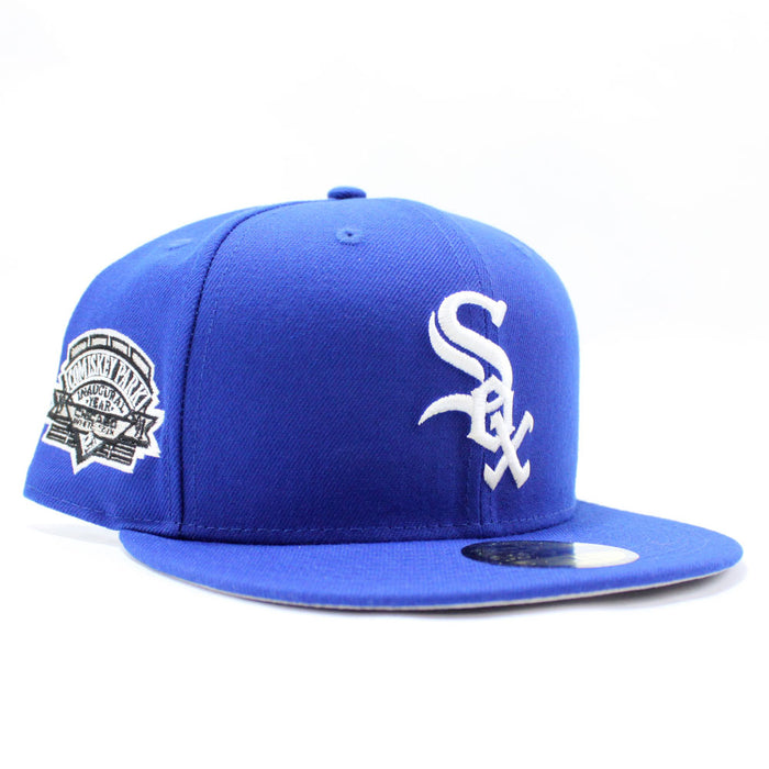 Chicago White Sox 1991 Comiskey Park New Era Fitted 59Fifty Hat (Royal Blue Gray Under Brim)