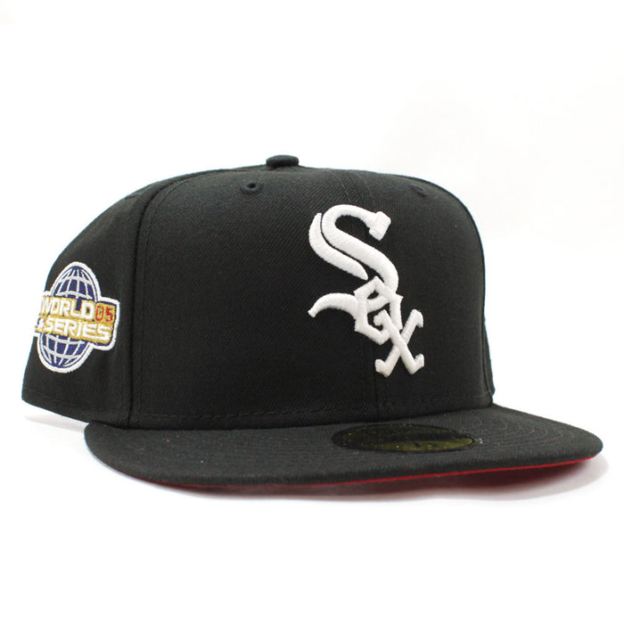 Chicago White Sox 2005 World Series New Era Fitted 59Fifty Hat (Black Red Under Brim)