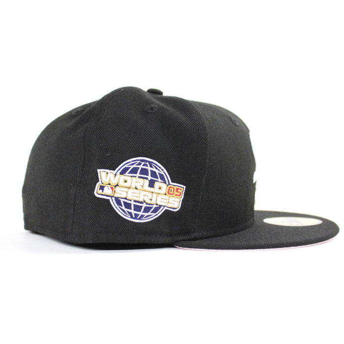 Chicago White Sox 2005 World Series New Era Fitted 59Fifty Hat (Glow in the Dark Logo Pink Under Brim)