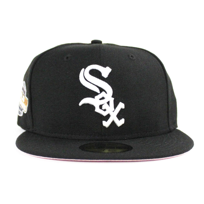 Chicago White Sox 2005 World Series New Era Fitted 59Fifty Hat (Glow in the Dark Logo Pink Under Brim)