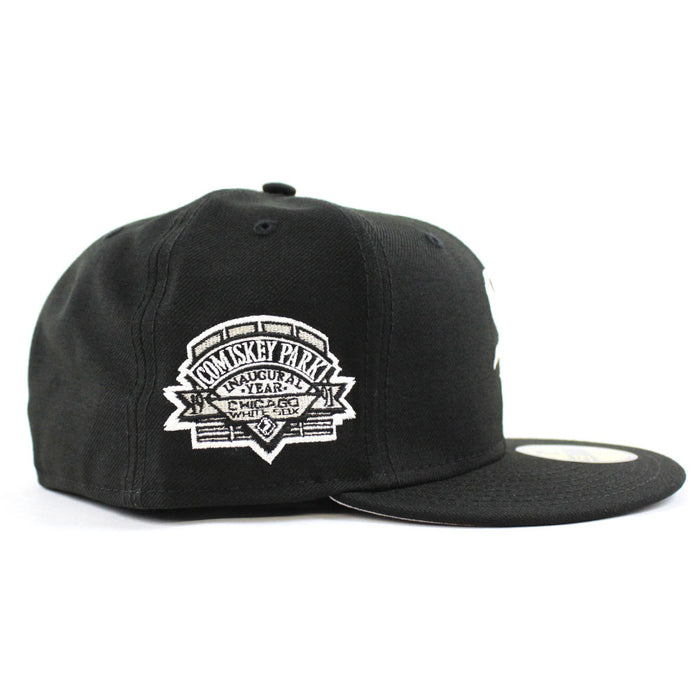 Chicago White Sox COMISKEY PARK New Era 59Fifty Fitted Hat (Black Grey Under Brim)
