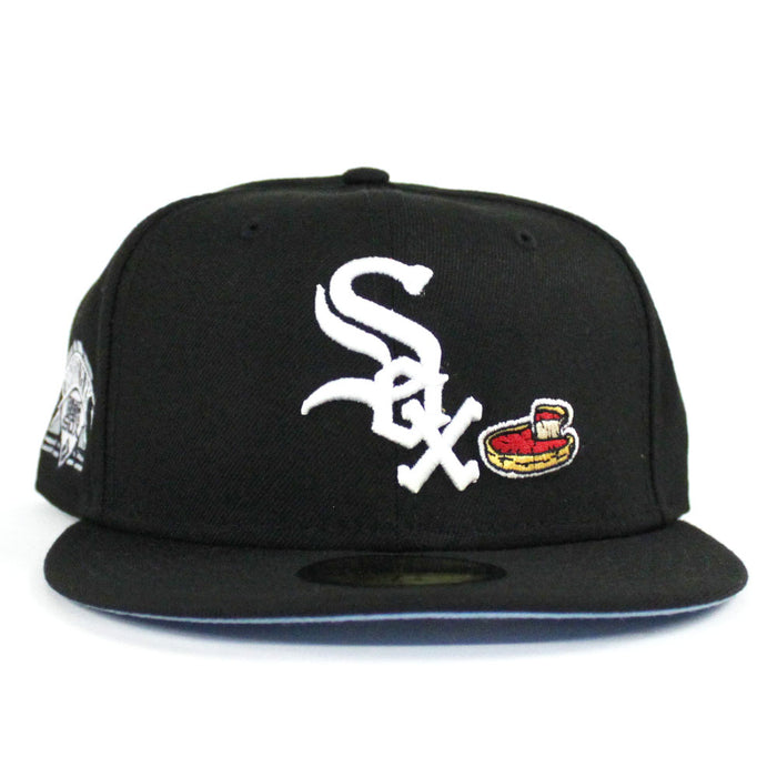 Chicago White Sox Deep Dish Comiskey Park New Era 59Fifty Fitted Hat (Black Sky Blue Under Brim)