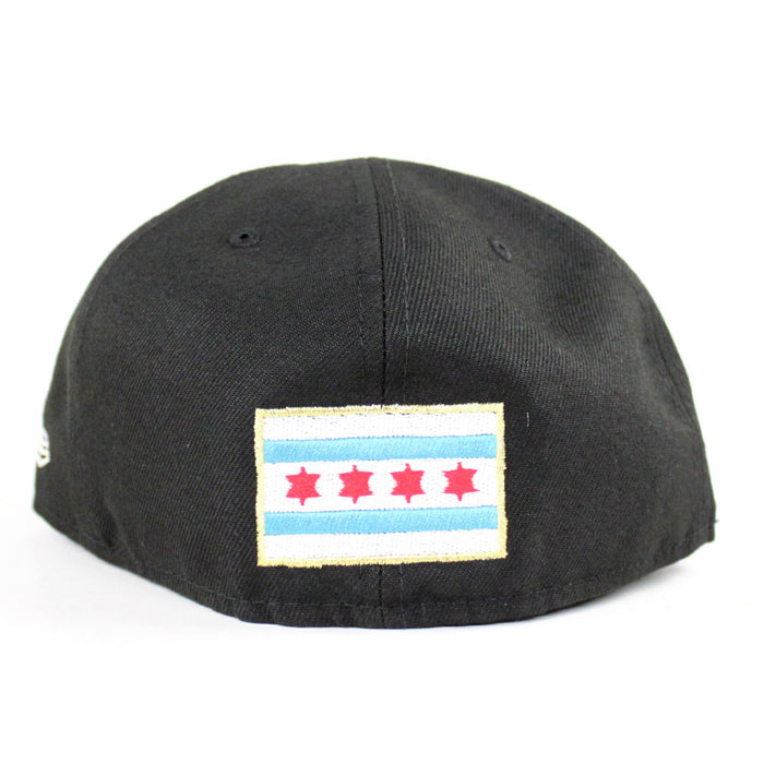 Chicago White Sox Deep Dish Comiskey Park New Era 59Fifty Fitted Hat (Black Sky Blue Under Brim)