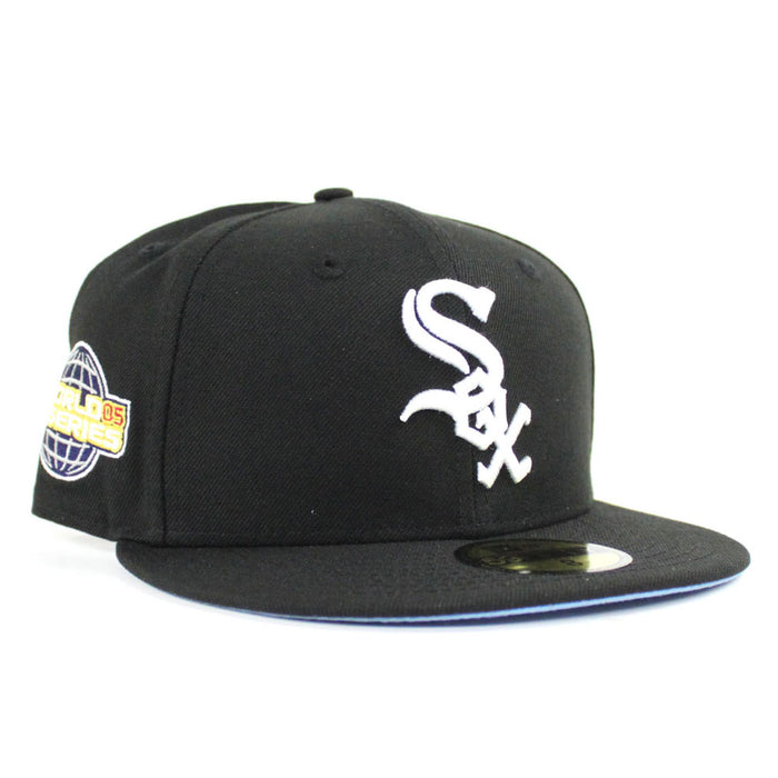 Chicago White Sox New 2005 World Series New Era 59Fifty Fitted Hat (Black Sky Blue Under Brim)