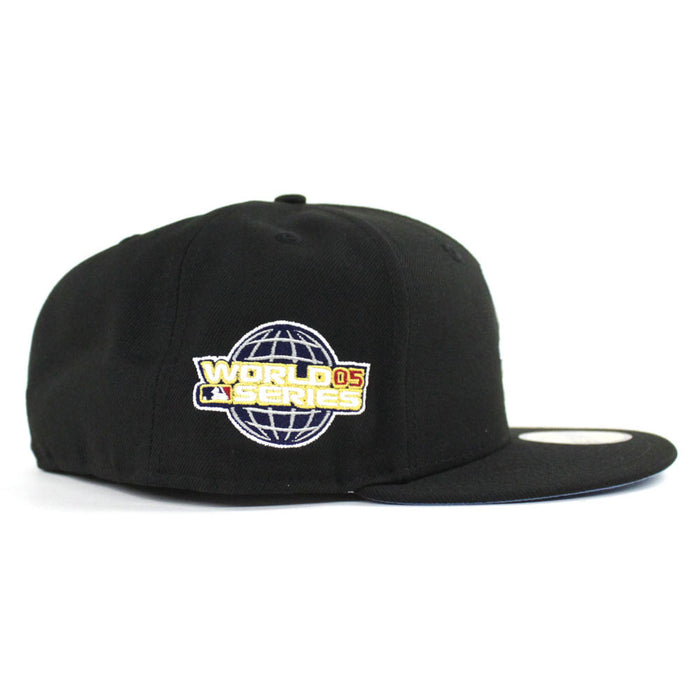 Chicago White Sox New 2005 World Series New Era 59Fifty Fitted Hat (Black Sky Blue Under Brim)