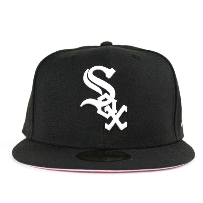 Chicago White Sox New Era 59Fifty Fitted Hat (Team Color Pink Under Brim)