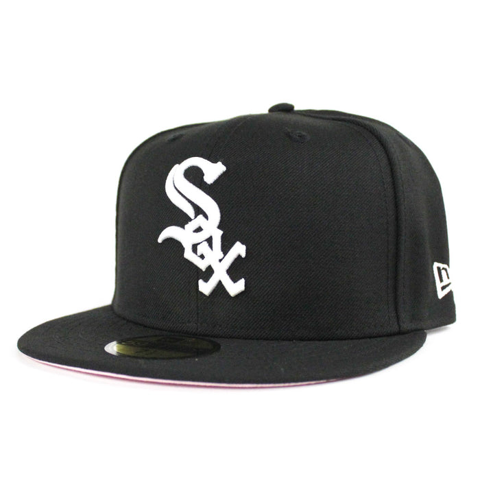 Chicago White Sox New Era 59Fifty Fitted Hat (Team Color Pink Under Brim)