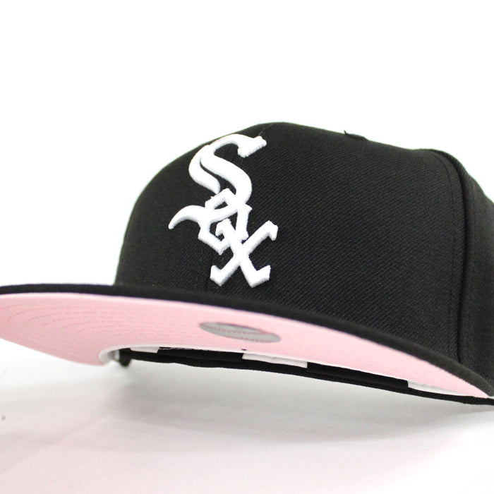 Chicago White Sox New Era 59Fifty Fitted Hat (Team Color Pink Under Brim)
