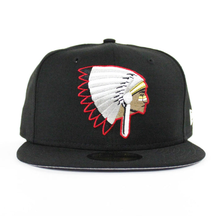 Chiefs New Era 59Fifty Fitted Hats (Black Red Out Line Gray Under Brim)