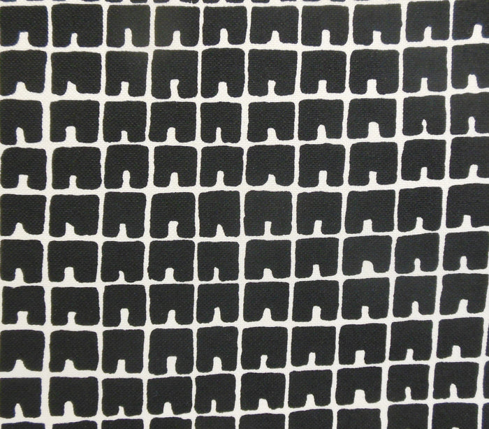 China Seas Fabric Fez II Custom Black geometric print on Trevira Flame Resistant Commercial Quality