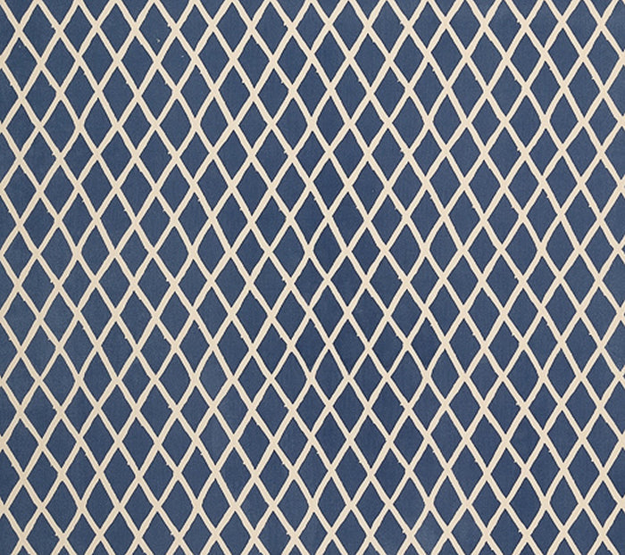 China Seas Fabric: Lyford Diamond Blotch - Custom Navy on Vellum Suncloth (Outdoor)
