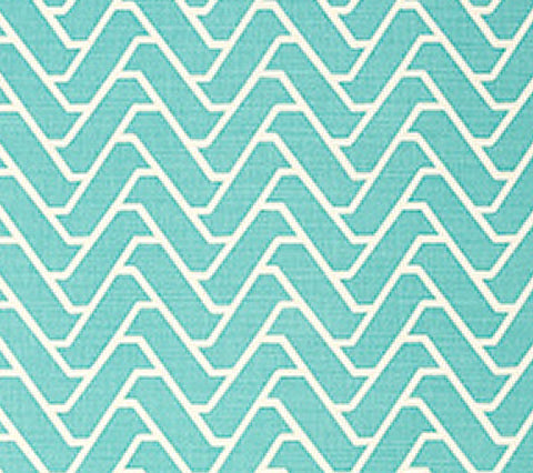 China Seas Fabric: Montego - Custom Turquoise on Tinted Belgian Linen / Cotton