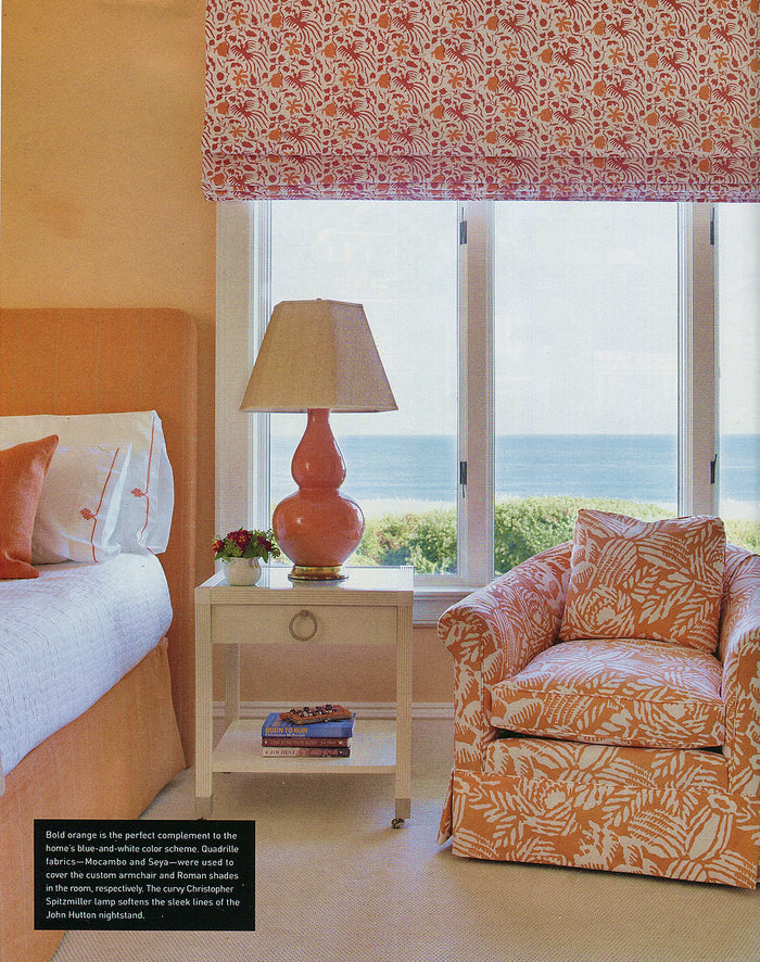 China Seas Fabric: Seya - Custom Multi Yellows on White Belgian Linen / Cotton