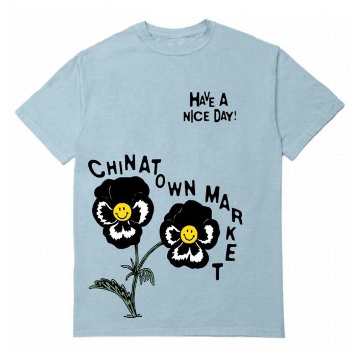Chinatown Market SMILEY FLOWER T-SHIRT (Blue)