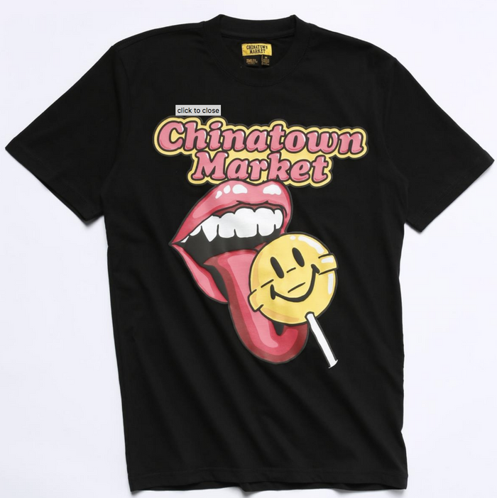 Chinatown Market SMILEY LOLLIPOP T-SHIRT (Black)