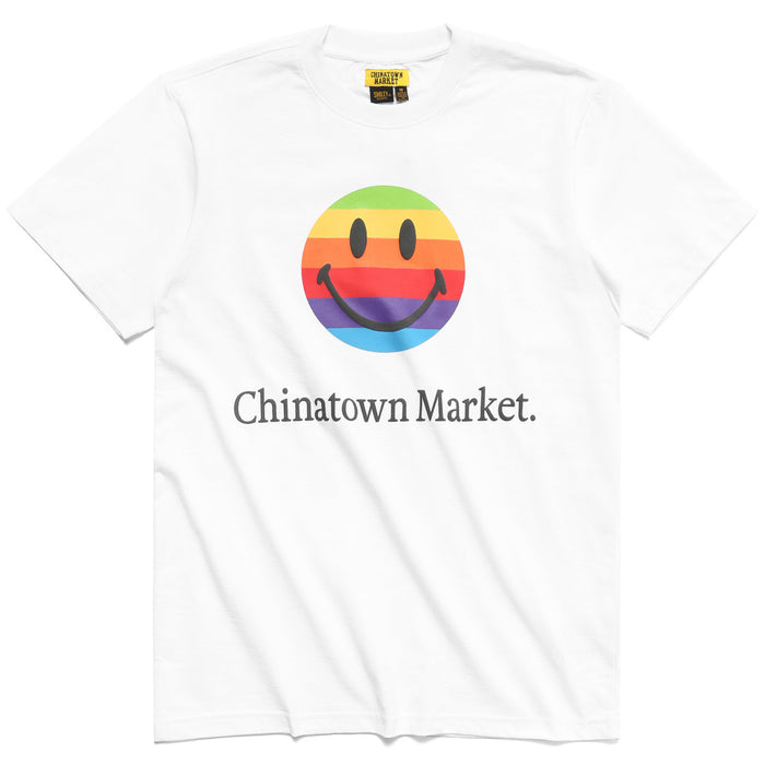 Chinatown Market SMILEY RAINBOW T-SHIRT (White)