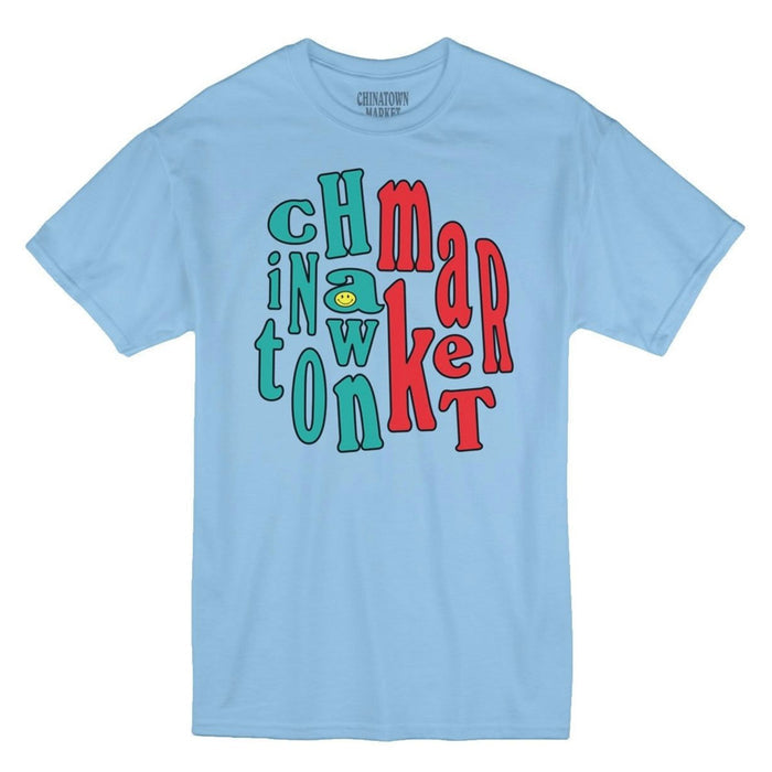 Chinatown Market SMILEY UV ACTIVATED GROOVY T-SHIRT (Blue)-m