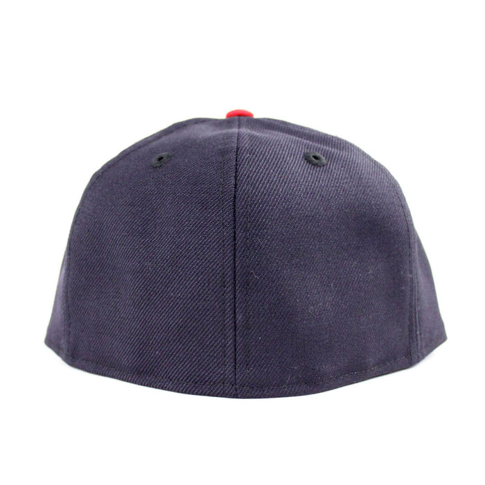 Cleveland Indians 1975 85 New Era 59Fifty Fitted Hat (Navy Red Green Under Brim)
