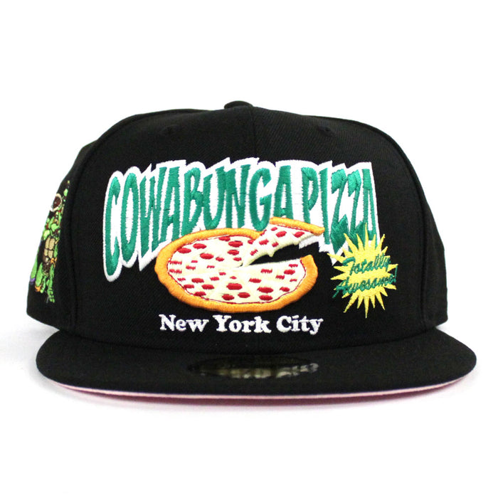 Cowabungapizza The Teenage Mutant Ninja Turtles New Era 59Fifty Fitted Hat (BLACK PINK Under Brim)