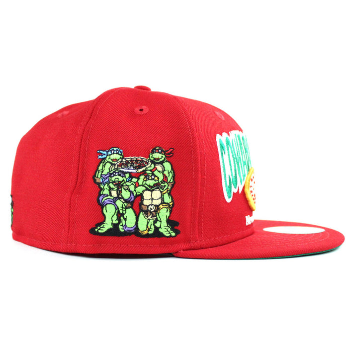 Cowabungapizza The Teenage Mutant Ninja Turtles New Era 59Fifty Fitted Hat (Red Green Under Brim)