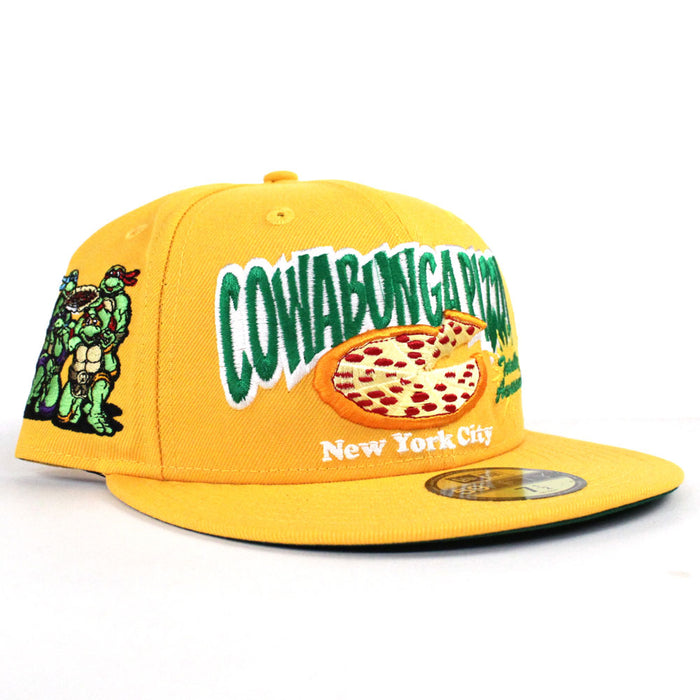 Cowabungapizza The Teenage Mutant Ninja Turtles New Era 59Fifty Fitted Hat (Yellow Green Under Brim)