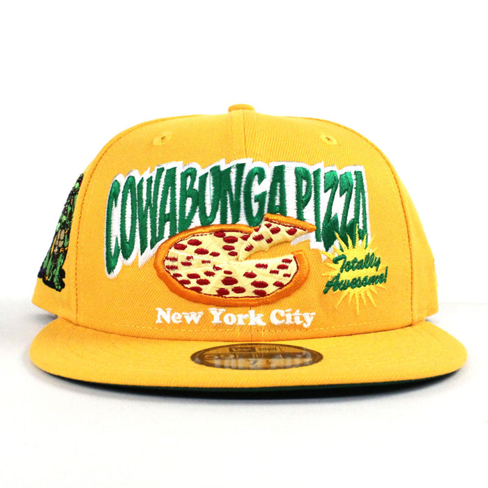 Cowabungapizza The Teenage Mutant Ninja Turtles New Era 59Fifty Fitted Hat (Yellow Green Under Brim)