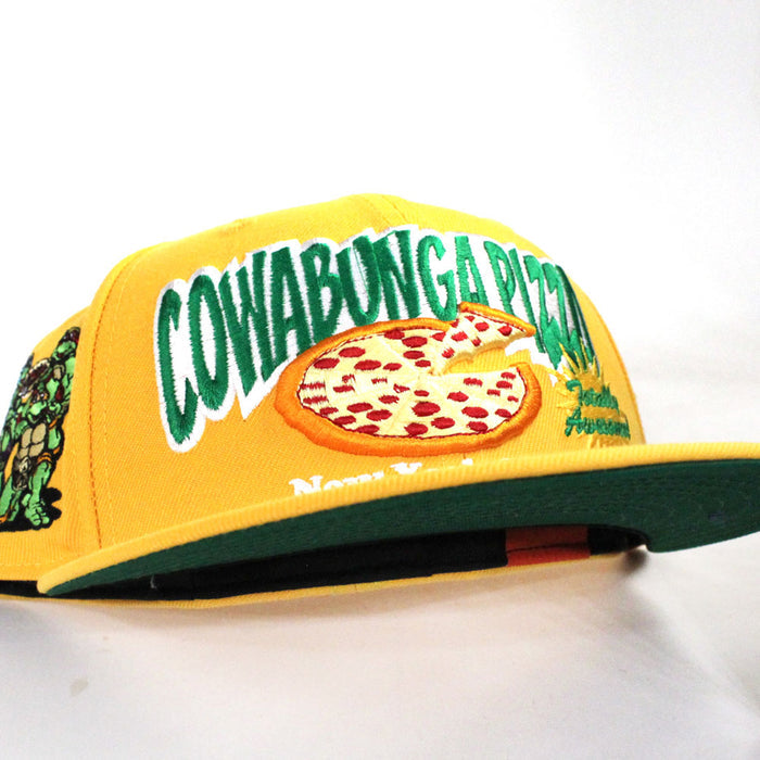 Cowabungapizza The Teenage Mutant Ninja Turtles New Era 59Fifty Fitted Hat (Yellow Green Under Brim)