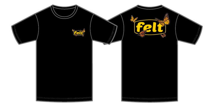 Felt Butterfly Work T-Shirt (Black)