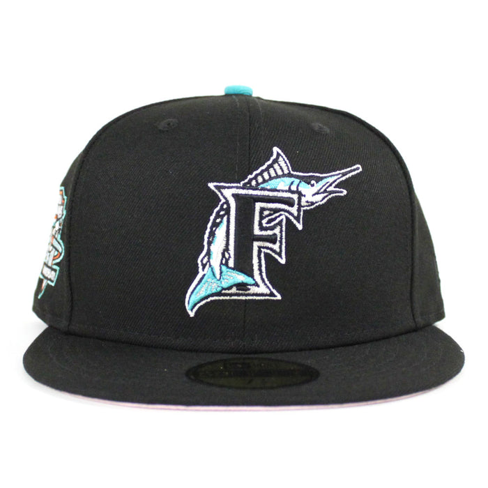 Florida Marlins 10 ANNIVERSARY New Era 59Fifty Fitted Hat (Black PINK Under brim)