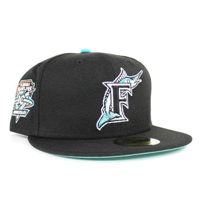 Florida Marlins 10 Year  Anniversary New Era 59Fifty Fitted Hat (Black Mint Under brim)