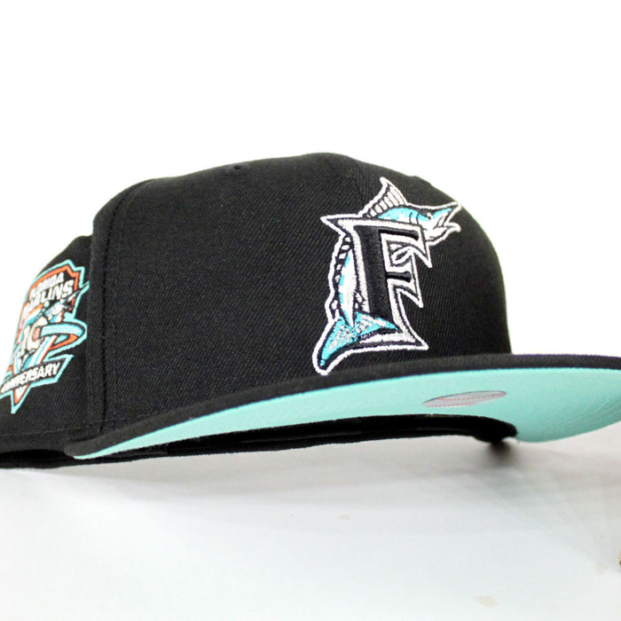 Florida Marlins 10 Year  Anniversary New Era 59Fifty Fitted Hat (Black Mint Under brim)