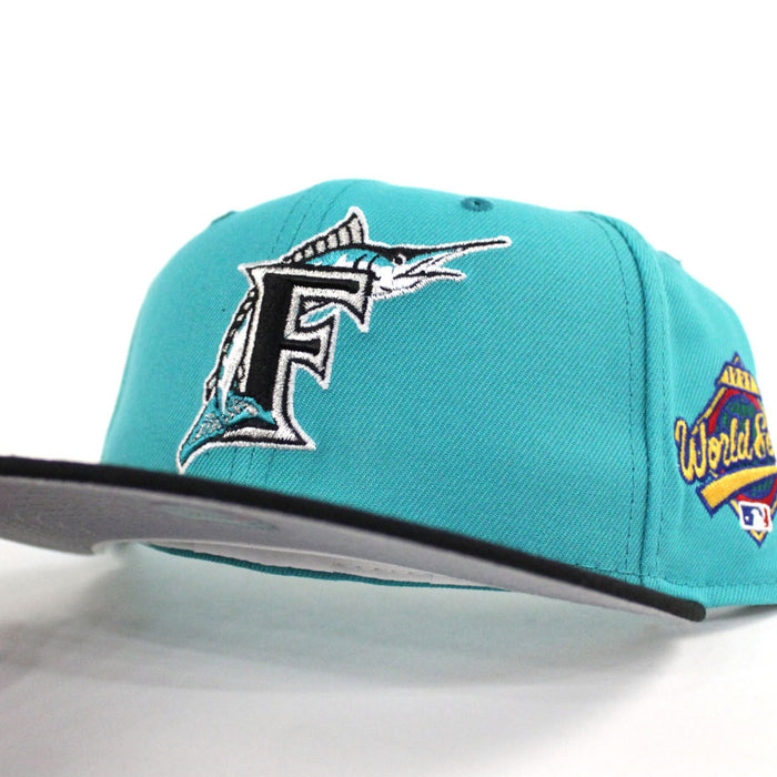 Florida Marlins 1997 World Series New Era 59Fifty Fitted Hat (Teal Black Gray Under brim)