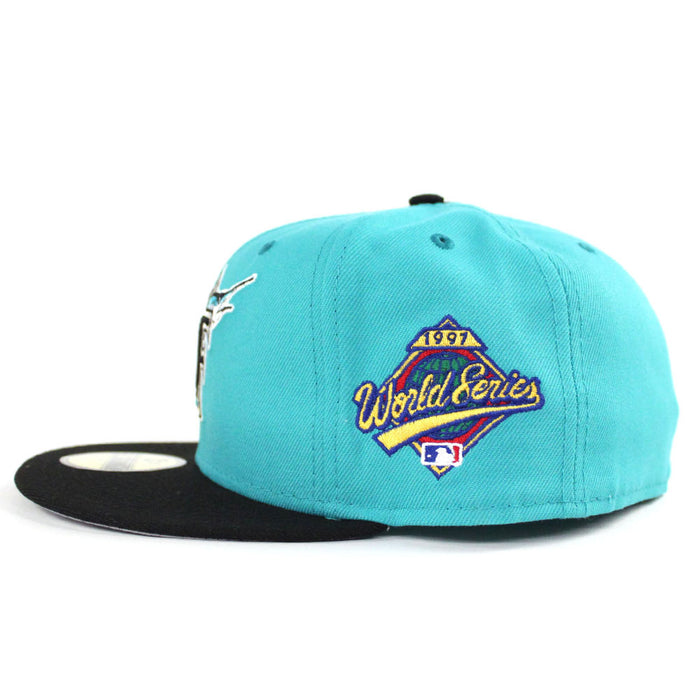 Florida Marlins 1997 World Series New Era 59Fifty Fitted Hat (Teal Black Gray Under brim)
