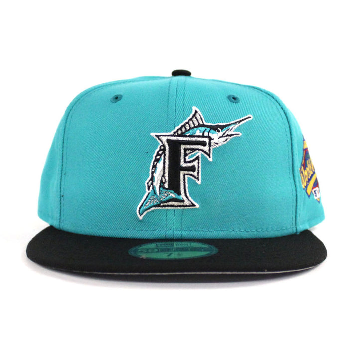 Florida Marlins 1997 World Series New Era 59Fifty Fitted Hat (Teal Black Gray Under brim)