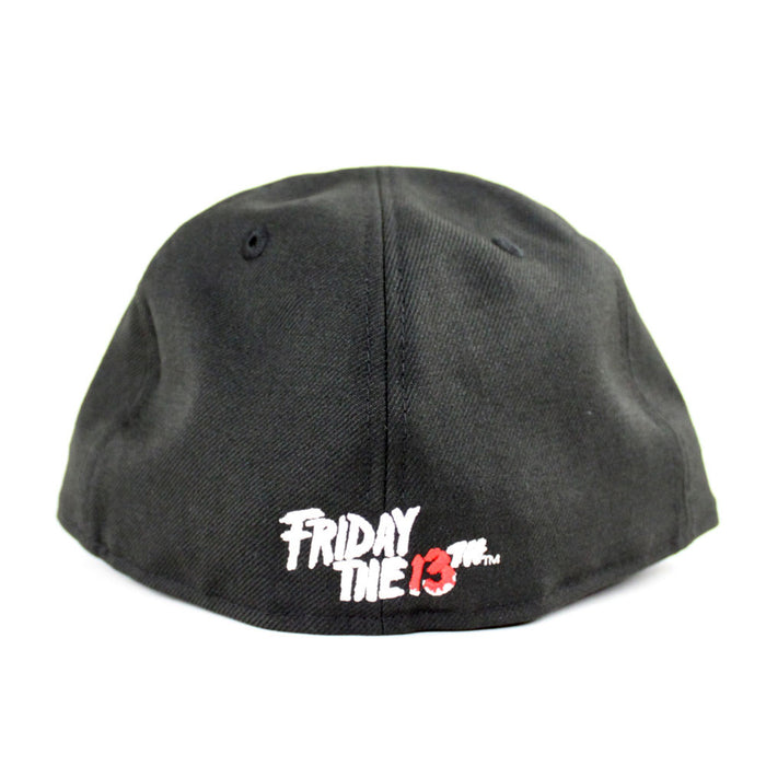 Friday the 13th Jason Head New Era 59Fifty Fitted Hat (Black Blue Under Brim)