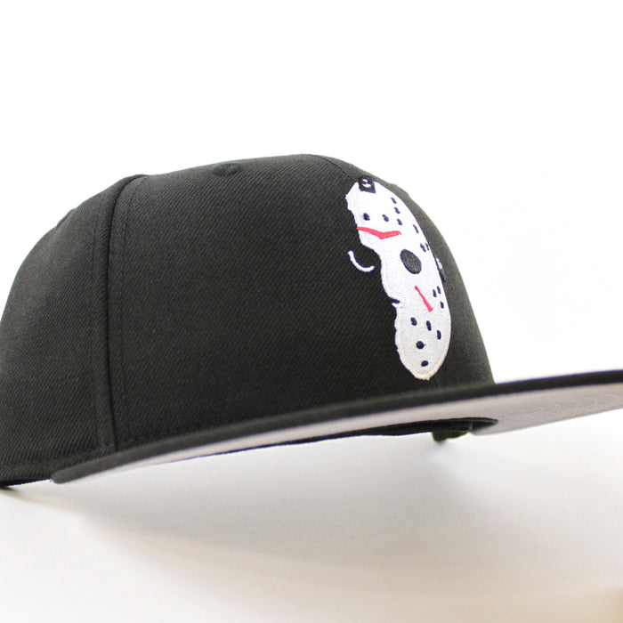 Friday the 13th Jason Head New Era 59Fifty Fitted Hat (Black Gray Under Brim)