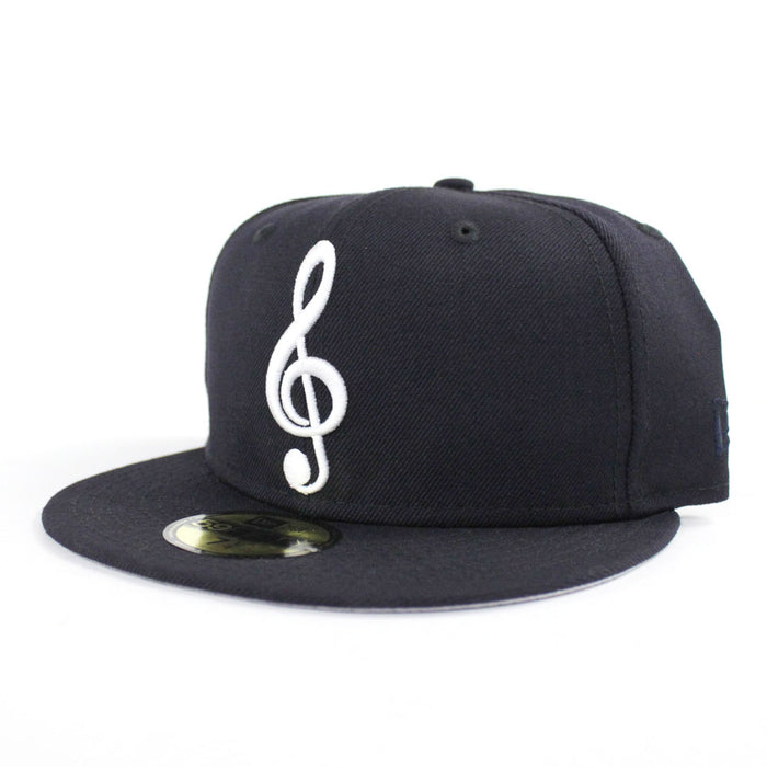 G Clef Music Note New Era Fitted Hat (Navy Gray Under Brim)