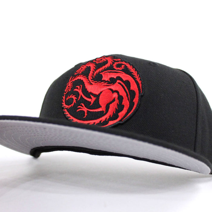Game of Thrones House Targaryen Dragon New Era 59Fifty Fitted Hat (Black Gray Under Brim)