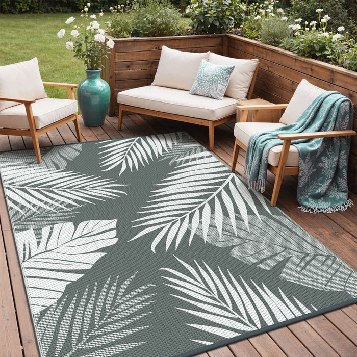 Grey / White Waterproof Reversible Plastic Outdoor Mat